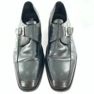 Ashton Gray mens dress shoes size 11 black leather monk strap